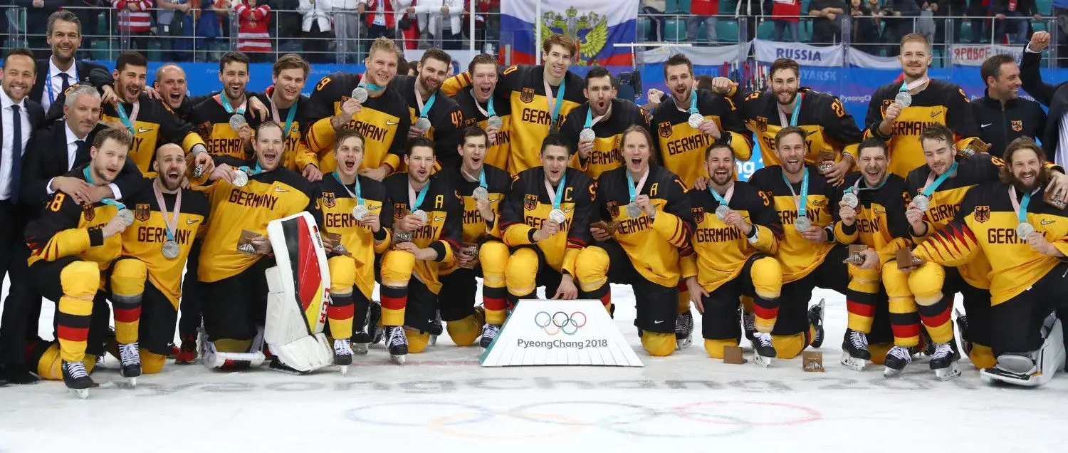 Die deutsche Eishockey-Nationalmannschaft.