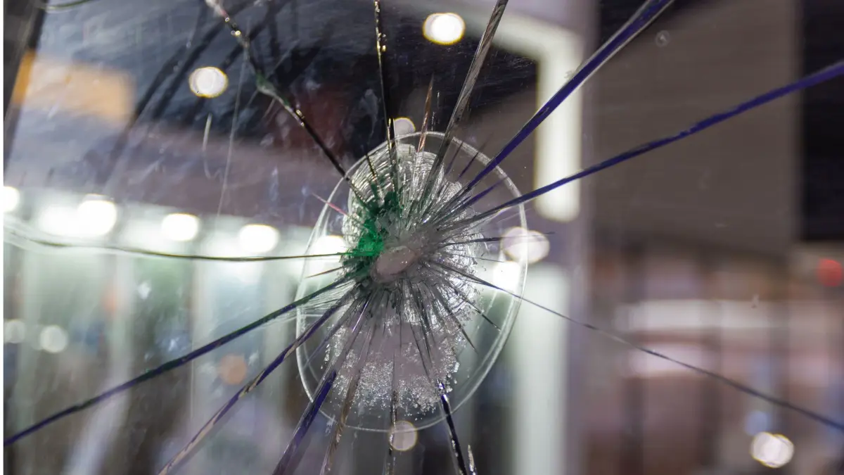 Vandalismus Glas Scheibe Scherben