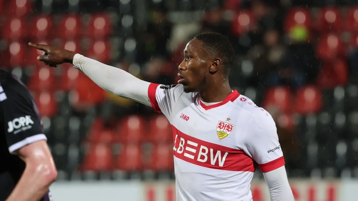 BAU// Großaspach , Fußball 3.Liga , VfB Stuttgart II vs. VfL Osnabrück , Mohamed Sankoh ( VfB )