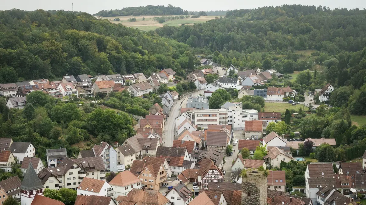 Mönsheim - Blick auf der Stadt von oben