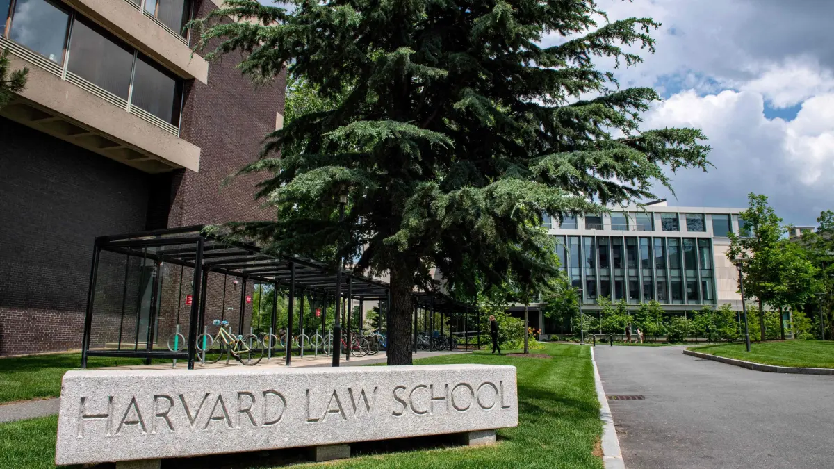 (FILES) The entrance to Harvard Law School in Cambridge, Massachusetts, on June 29, 2023. Harvard sued US President Donald Trump's administration on APril 21 in a sharp escalation of the fight between the prestigious university and the Republican, who has threatened its funding and sought to impose outside political supervision.
Trump has sought to bring several prestigious universities to heel over claims they tolerated campus anti-Semitism, threatening their budgets, tax-exempt status and the enrolment of foreign students, but Harvard has refused to bow. (Photo by Joseph Prezioso / AFP)