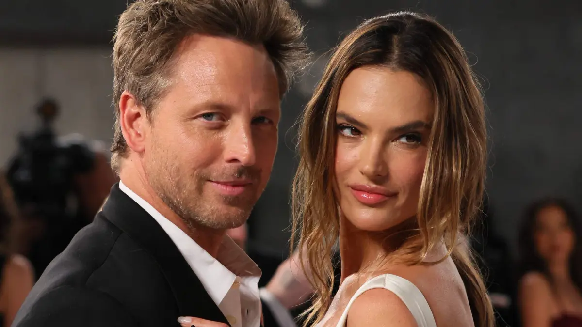 98th Annual Academy Awards - Vanity Fair Party: Buck Palmer and Brazilian model Alessandra Ambrosio attends the Vanity Fair Oscar Party at the Los Angeles County Museum of Art (LACMA) in Los Angeles on March 15, 2026. (Photo by Jean Baptiste Lacroix / AFP)