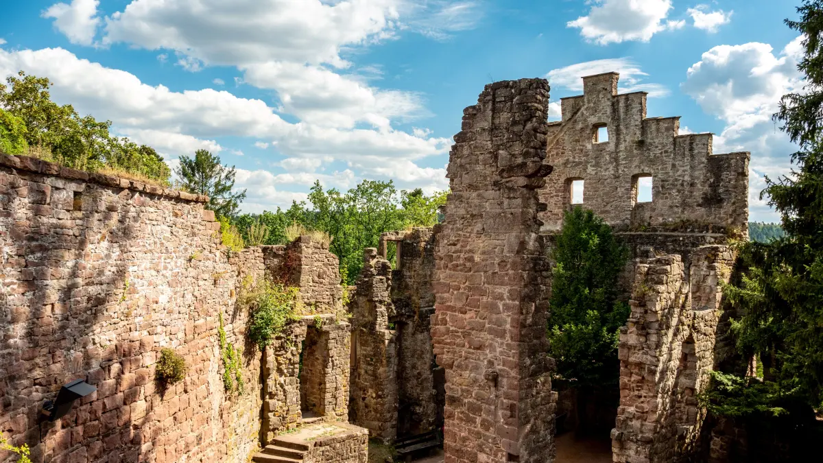 Picturesque old castle ruins in southern Germany.
