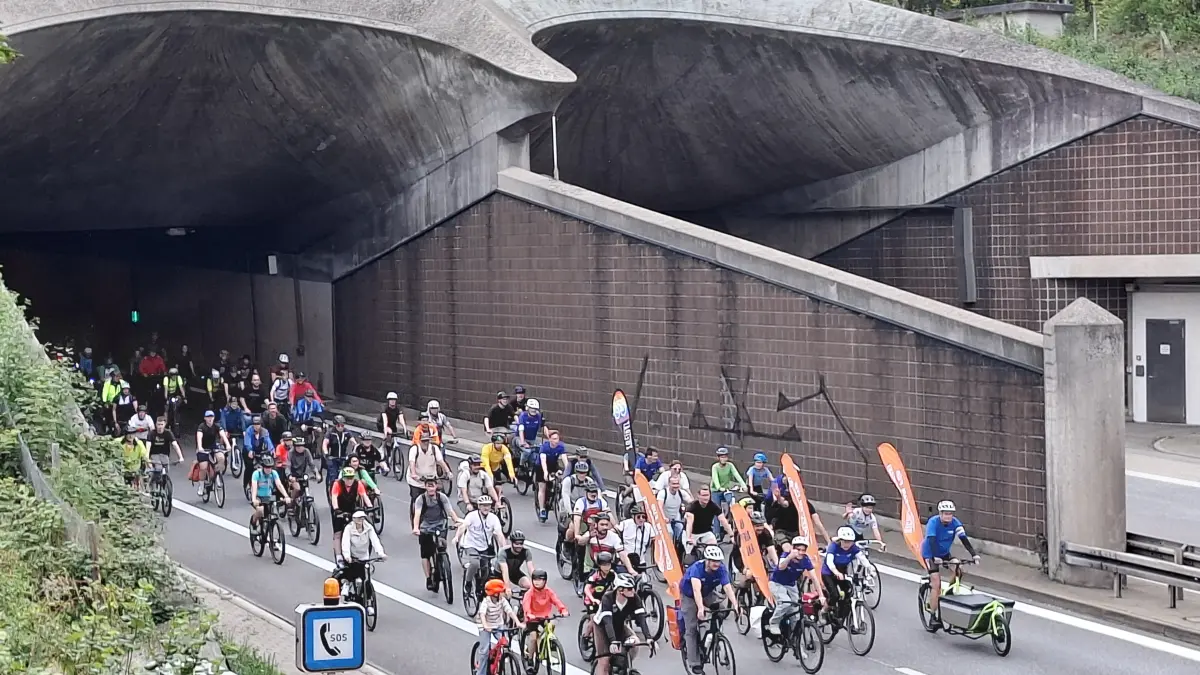 Radsternfahrt nach Stuttgart 2025 von ADFC etc.