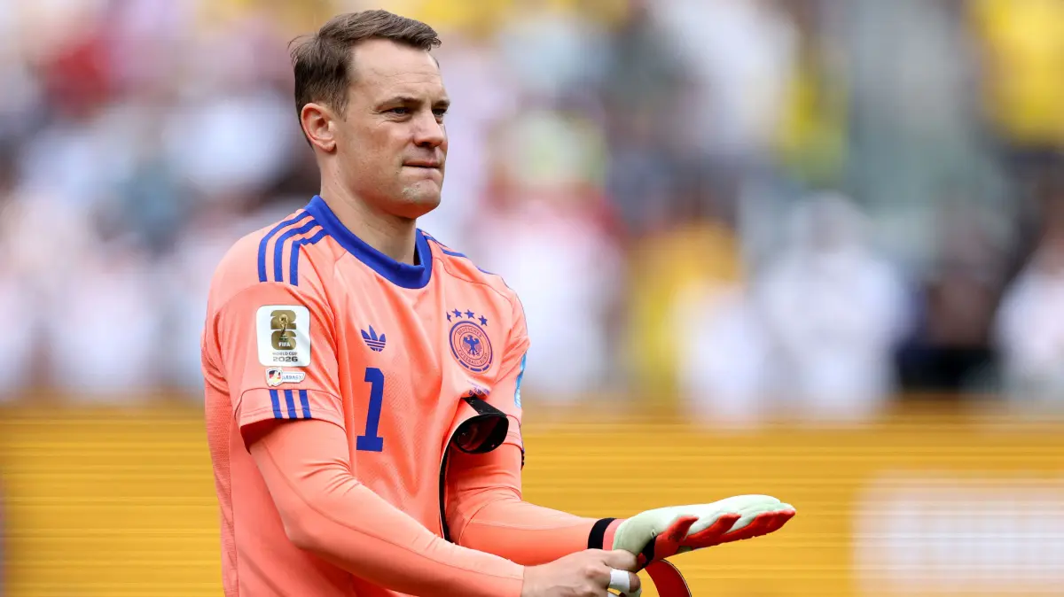 Ecuador v Germany: Group E - FIFA World Cup 2026: EAST RUTHERFORD, NEW JERSEY - JUNE 25: Manuel Neuer #1 of Germany prepares for kick off before the FIFA World Cup 2026 Group E match between Ecuador and Germany at New York New Jersey Stadium on June 25, 2026 in East Rutherford, New Jersey. Buda Mendes/Getty Images/AFP (Photo by Buda Mendes / GETTY IMAGES NORTH AMERICA / Getty Images via AFP)