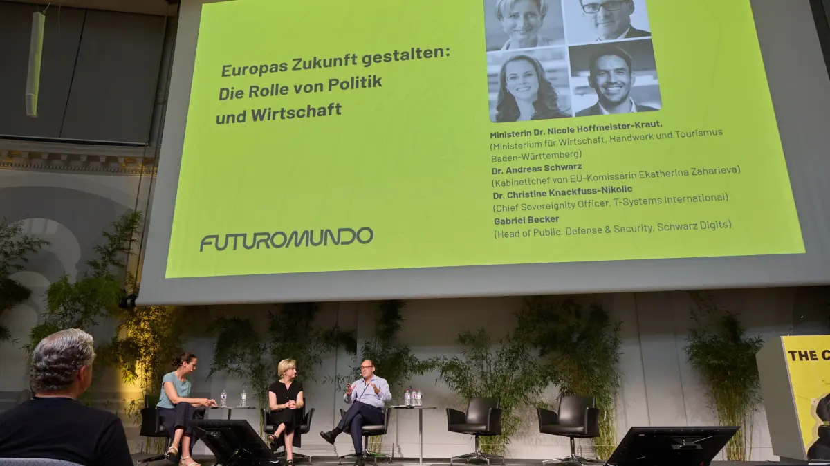 Ministerin Nicole Hoffmeister-Kraut und Andreas Schwarz, Kabinettschef von Startup-EU-Kommissarin Ekaterine Zaharieva