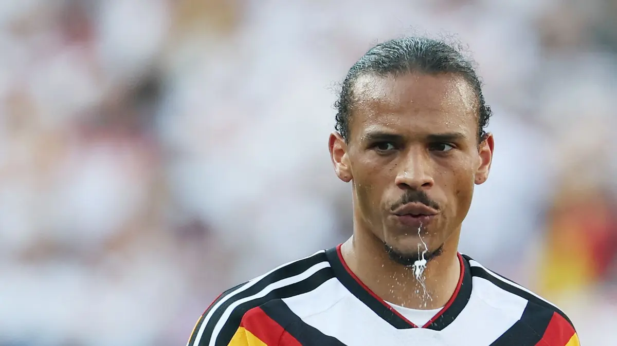 FBL-WC-2026-MATCH74-GER-PAR: Germany's forward #19 Leroy Sane gestures during the 2026 World Cup round of 32 football match between Germany and Paraguay at the Boston Stadium in Foxborough on June 29, 2026. (Photo by Odd ANDERSEN / AFP)