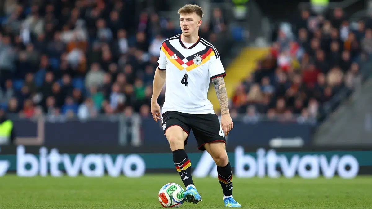 4 Finn Jeltsch Deutschland U21, U 21 Fußball I Junioren I U21-EM-Qualifikation I Saison 2025-2026 I 8. Spieltag I Deutschland U21 - Nordirland U21 I 27.03.2026 I Eintracht-Stadion *** 4 Finn Jeltsch Germany U21 Football I Juniors I U21 European Championship Qualification I Season 2025 2026 I 8 Matchday I Germany U21 Northern Ireland U21 I 27 03 2026 I Eintracht Stadium