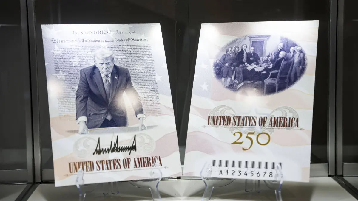 Fifth Day of the Great American State Fair: A limited edition U.S. Passport featuring U.S. President Donald Trump, on display at the State Department exhibit on the fifth day of the Great American State Fair on the National Mall on Monday, June 29, 2026. The Freedom 250-backed Great American State Fair celebrating the 250th anniversary of the United States runs through July 10th. PUBLICATIONxNOTxINxUSA WAP20260629428 BONNIExCASH