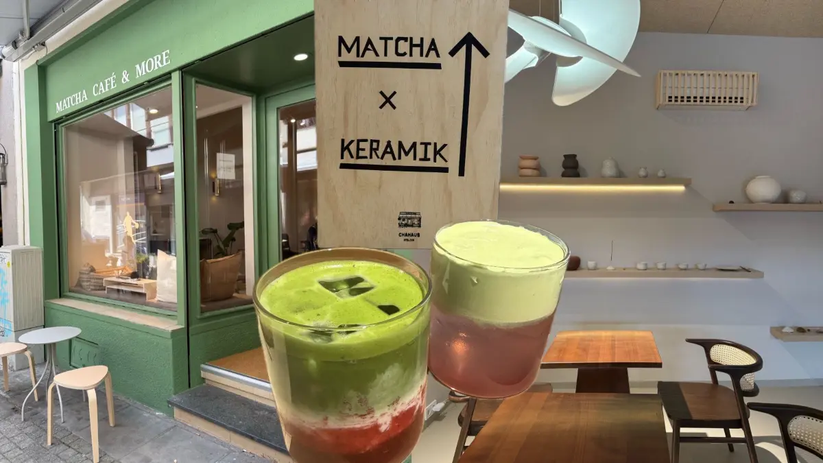 Eine Ruheoase mitten in der Stadt: Im Chahaus treffen Matcha-Specials auf Keramik.