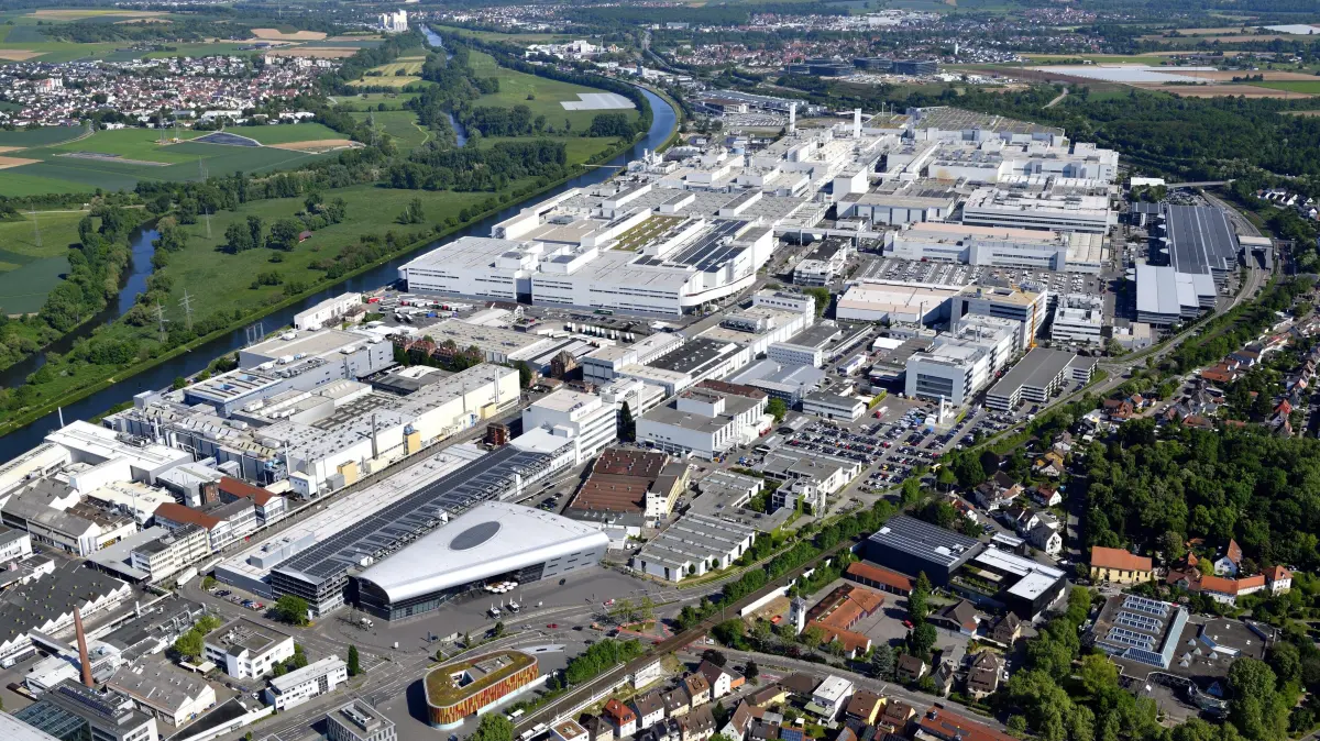 Aerial view of the Audi site in Neckarsulm