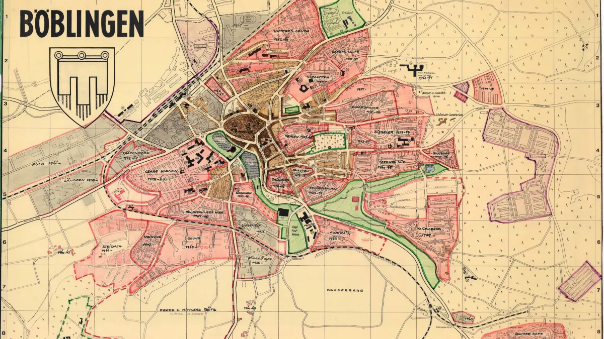 Karte von Böblingen von 1967