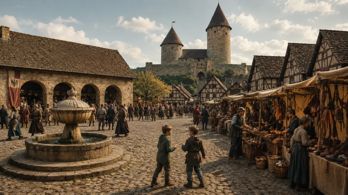 Das KI-Bild der "Erlebniswelt Markstein" zeigt, wie der Marktplatz mal aussehen könnte.