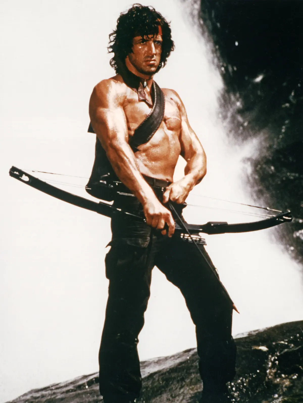 Wenn Mann geht auf die Jagd: Szene mit Sylvester Stallone aus "Rambo: First Blood Part II". aus dem Jahr 1985.