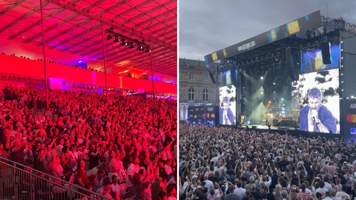Teddy Swims haut die Besucher aus den Socken - oder eher Sitzen: Die Business-Plätze auf der Tribüne der Jazz Open werden an diesem Abend teils nicht gebraucht.