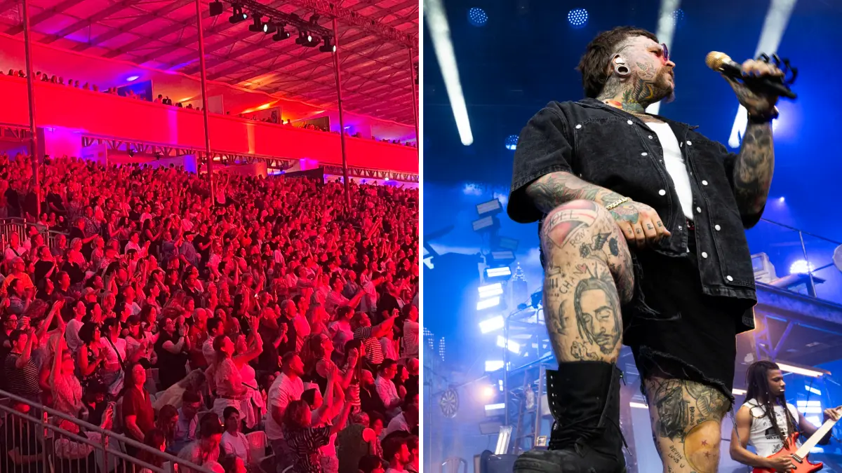 Teddy Swims haut die Besucher aus den Socken - oder eher Sitzen: Die Business-Plätze auf der Tribüne der Jazz Open werden an diesem Abend teils nicht gebraucht.