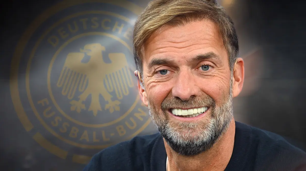 ACHTUNG FOTOMONTAGE: Trainer-Beben in der Nationalmannschaft Juergen Klopp will Nagelsmann-Erbe wohl antreten. In den kommenden Tagen geht es um die Zukunft des deutschen Fußballs. Juergen Klopp wird schon als neuer DFB-Trainer und Nachfolger von Julian NAGELSMANN gehandelt. *** ATTENTION: PHOTO MONTAGEShake-up in the National Team: Jürgen Klopp Is Likely to Succeed Nagelsmann. The coming days will determine the future of German soccer. Jürgen Klopp is already being touted as the new DFB coach and successor to Julian Nagelsmann.