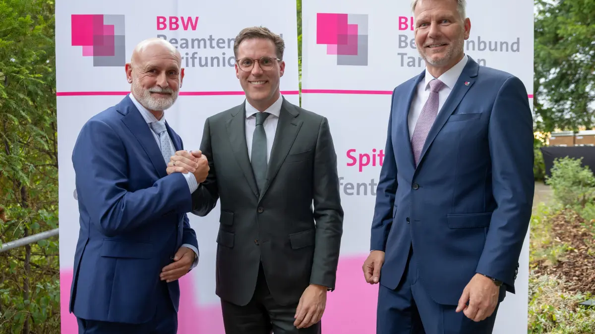 politisches Sommerfest des Beamtenbund Baden Württemberg: Volker Geyer, Manuel Hagel, Kai Rosenberger