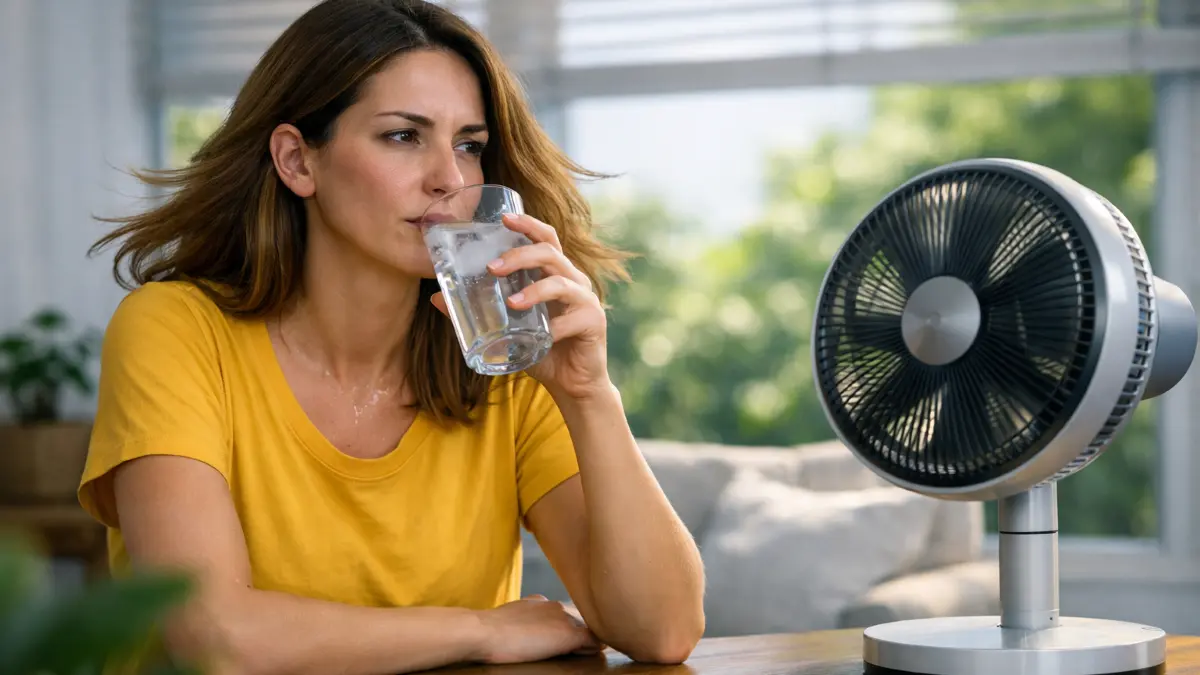 Ein Ventilator kühlt die Luft zwar nicht direkt, doch die Bewegung sorgt für einen deutlichen Frischeeffekt auf der Haut.