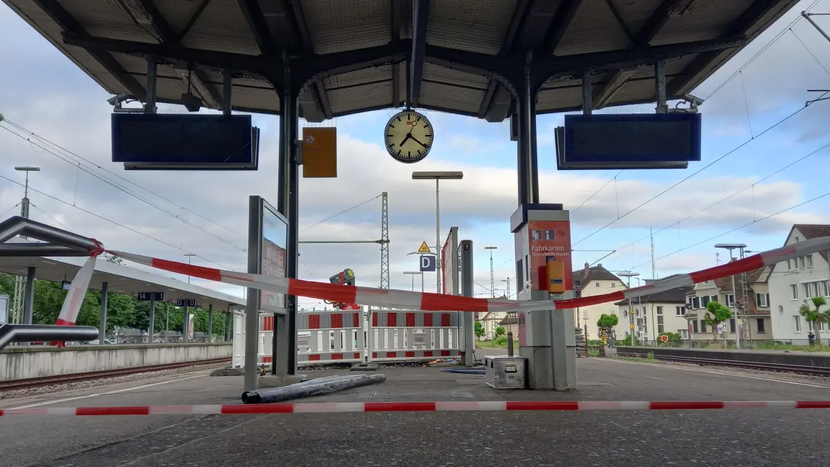 Bahnhof Schorndorf: Arbeiten am Bahnsteig an Pfingsten 2026