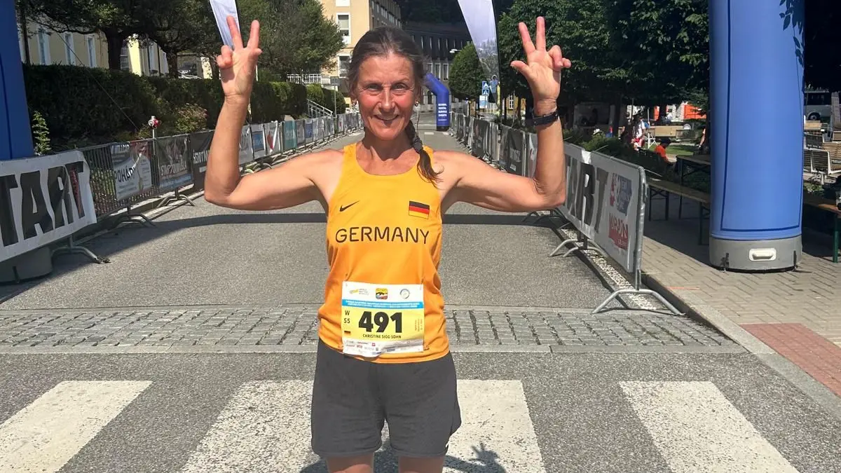 Geschafft: Christine Sigg-Sohn im Ziel.