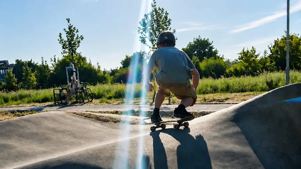 Skateboarder auf dem Pumptrack in Leonberg: Der Surf Club veranstaltet dort das erste Skateboard-Rennen.