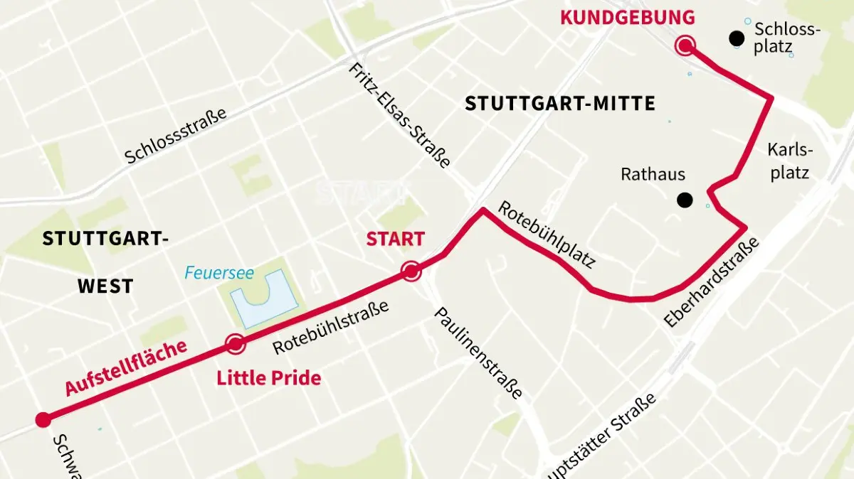 Grafik: Streckenverlauf CSD-Demo 2026