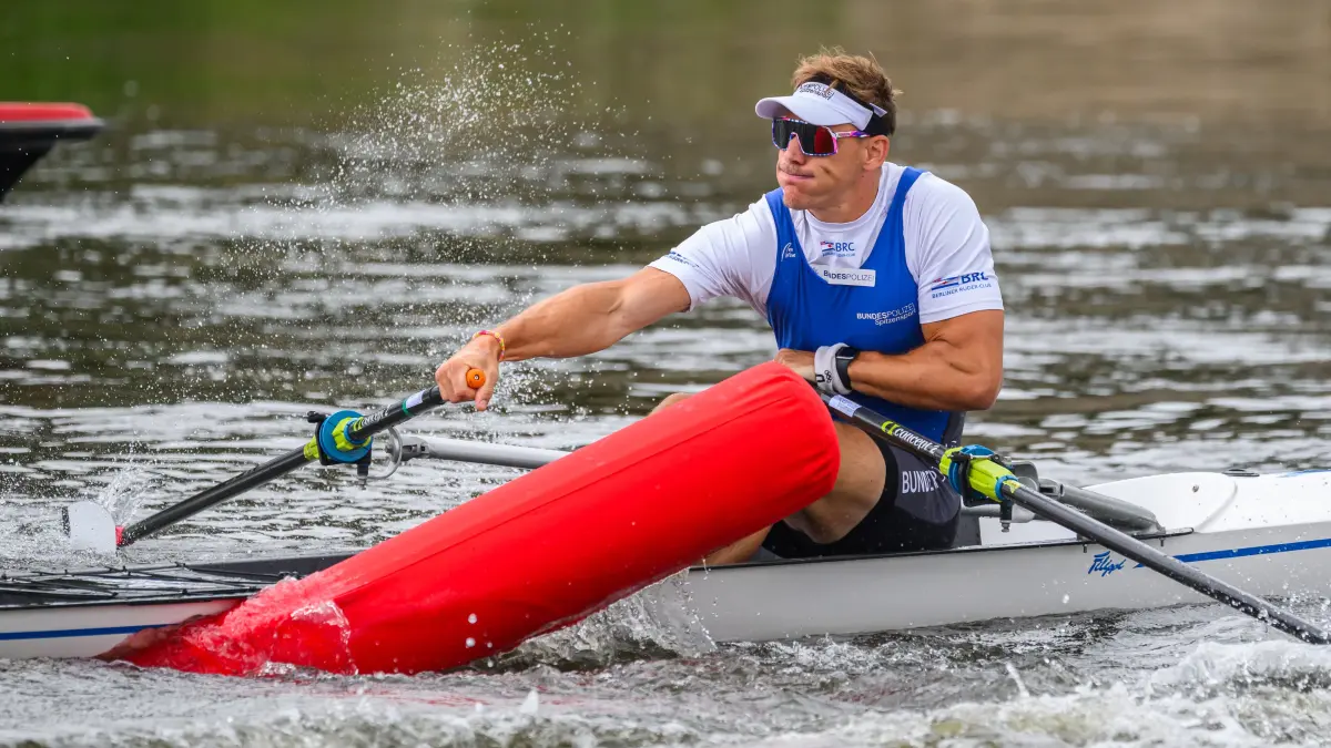 Der Dresdner Karl Schulze vom Berliner Ruder-Club bei den Finals 2025.