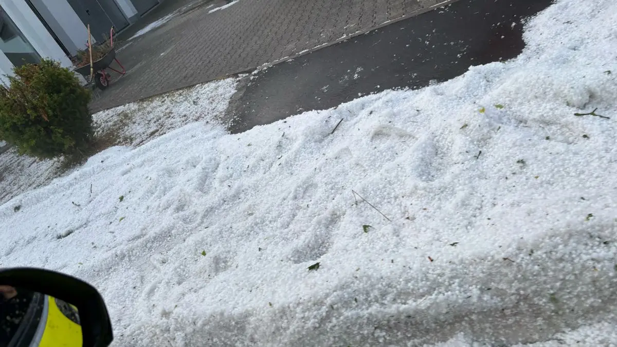 Hagel in Schemmerberg, Ortsteil von Schemmberhofen