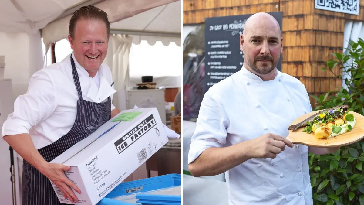 Die Gastronomen Tim Hornung (links) und Timo Böckle bei Schlemmen am See in Böblingen