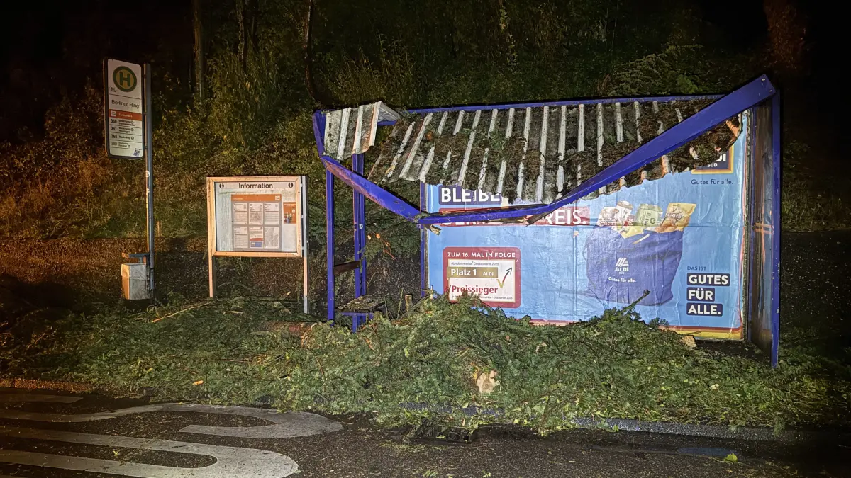 Unwetterzelle über Backnang