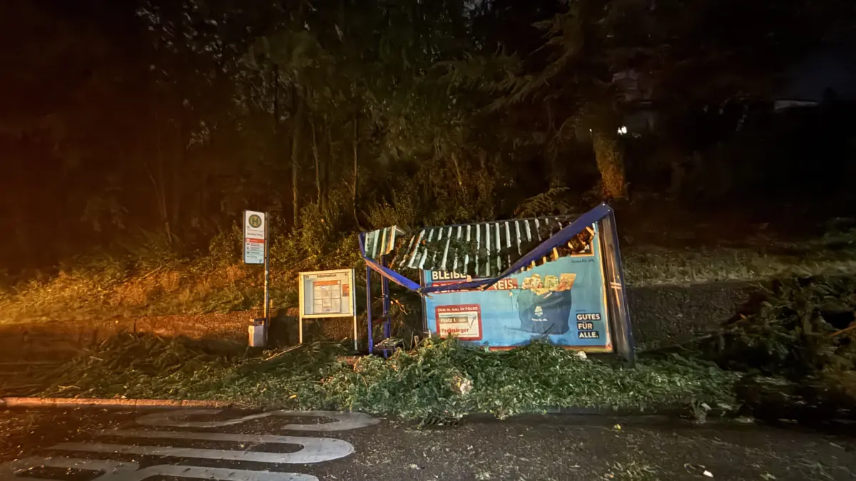 Unwetterzelle über Backnang