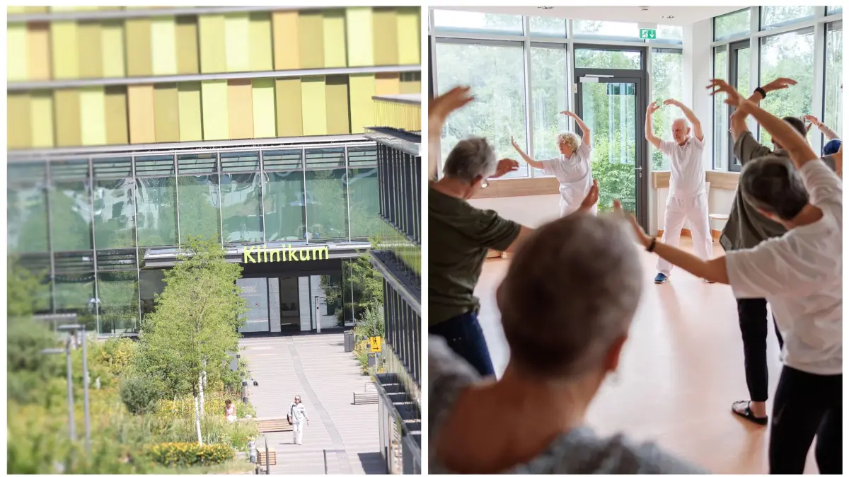 Qi Gong hat sich im Bewegungstherapiekonzept am Onkologischen Zentrum an der Rems-Murr-Klinik in Winnenden bewährt. Die Ärzte Dr. Ramona Hein und Dr. Hans Lampe (beide in Weiß) leiten das Training.