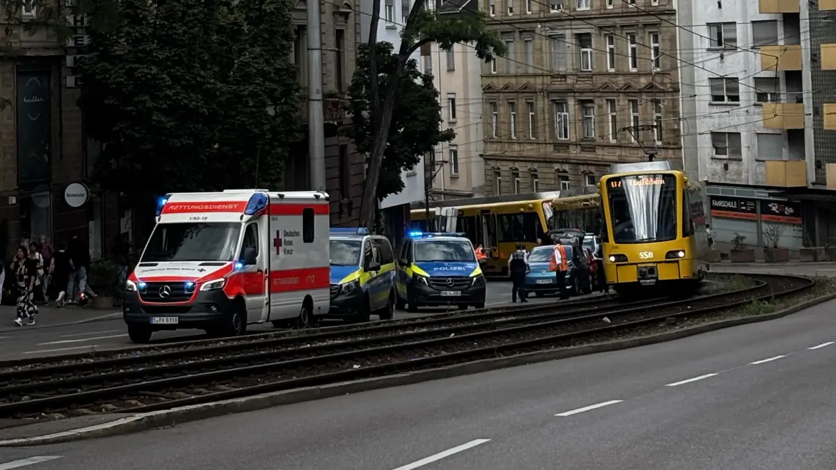 Unfall mit Stadtbahn in Stuttgart