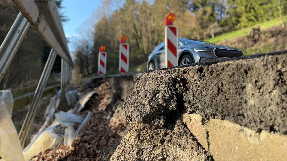 Hangrutschung zwischen Althütte Lutzenberg und Rudersberg-Oberndorf