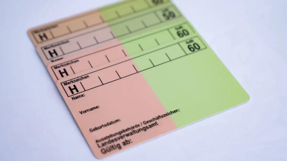 Schwerbehindertenausweis: Rückseite mit Merkzeichen M.