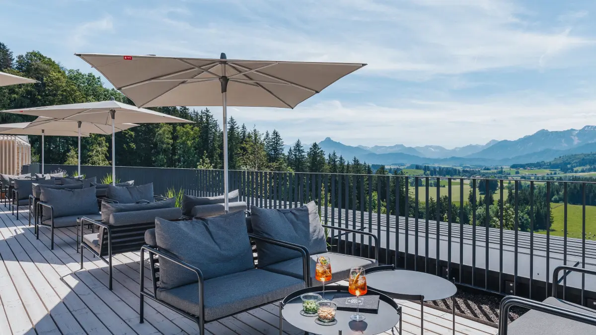 Ein Logenplatz mit Blick auf die Allgäuer Alpen.