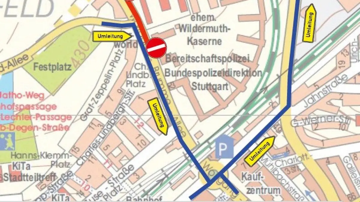 Screenshot Umleitung