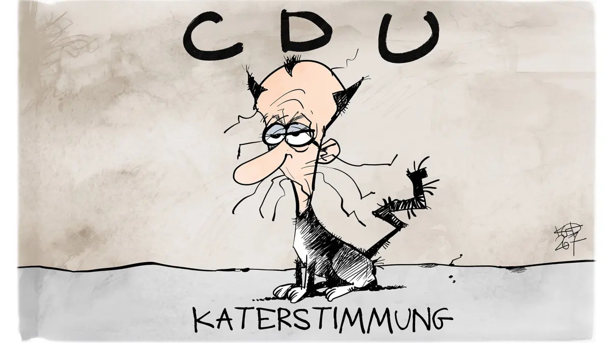 Karikatur des Tages_Friedrich Merz_Katerstimmung