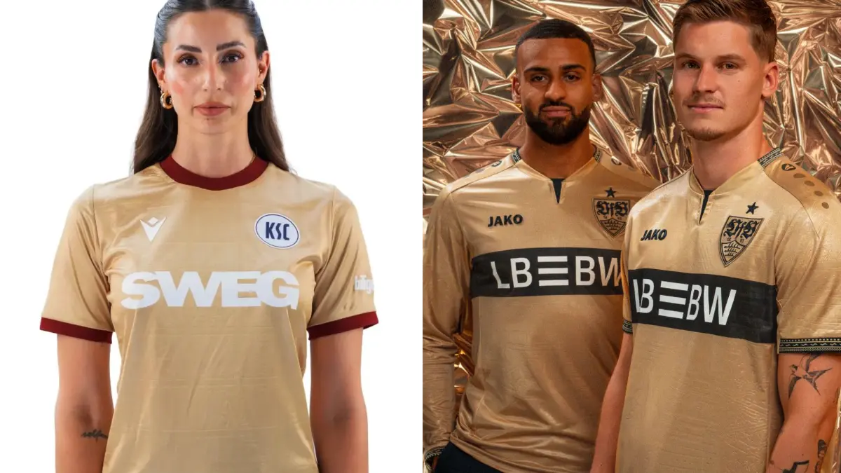 KSC und VfB haben in der kommenden Saison eine ganz ähnliche Trikotfarbe.