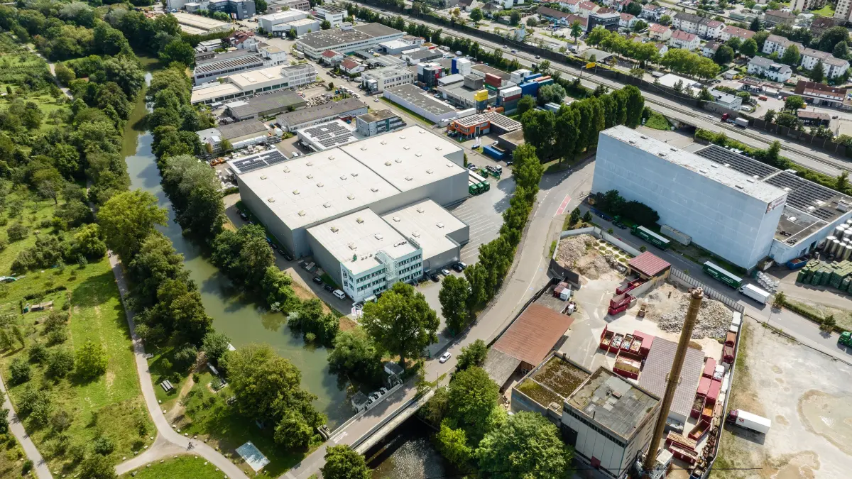 Luftbild Gewerbegebiete Weinstadt, 23.08.2024.