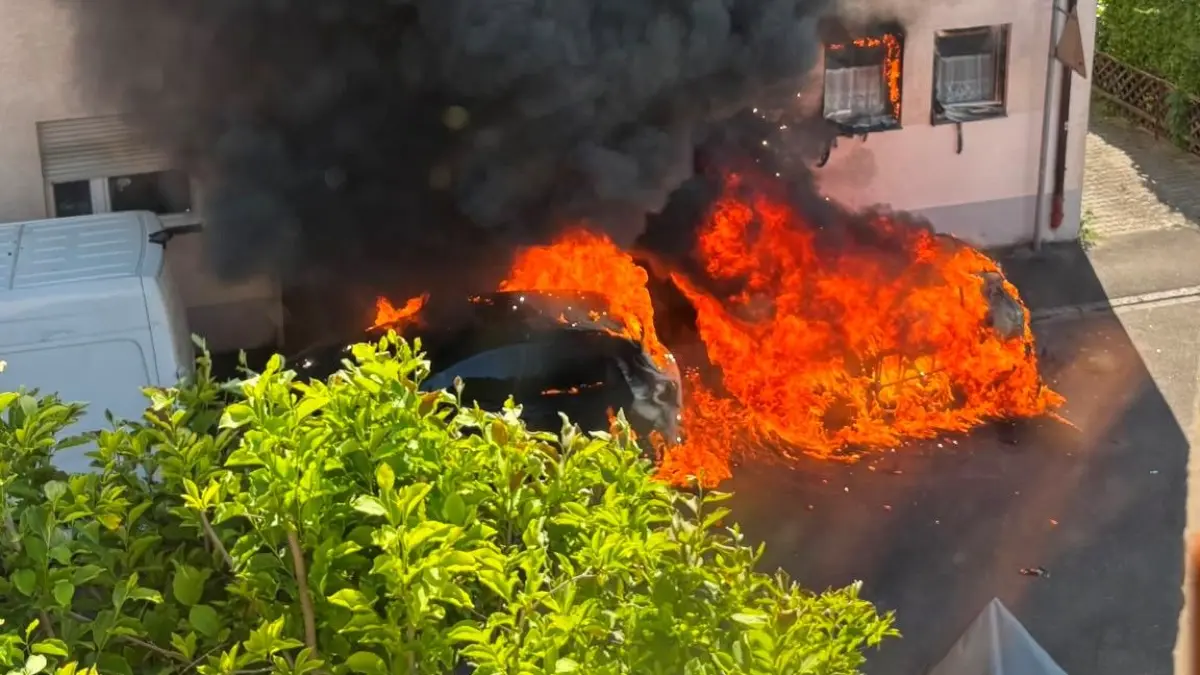 Brand, Stuttgart-Wangen, Autos, Feuer