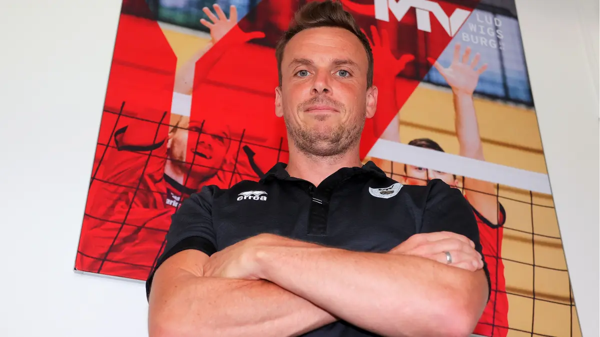 BAU// 08.07.2026, Deutschland, Ludwigsburg, Volleyball 1. Bundesliga,
Barock Volleys Ludwigsburg, Pressegespräch, Interview Patrick Steuerwald (neuer Trainer BarockVolleys)