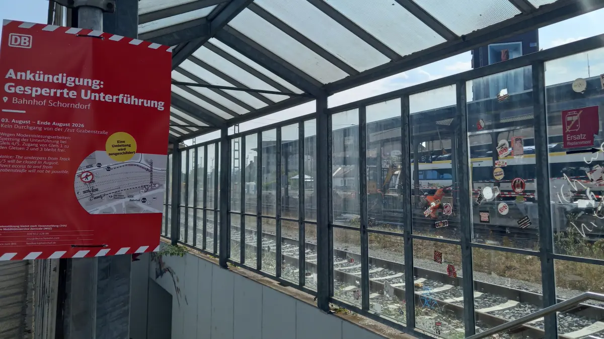 Am Bahnhof Schorndorf wird der Zugang von der Grabenstraße aus zur Personenunterführung ab Montag gesperrt.