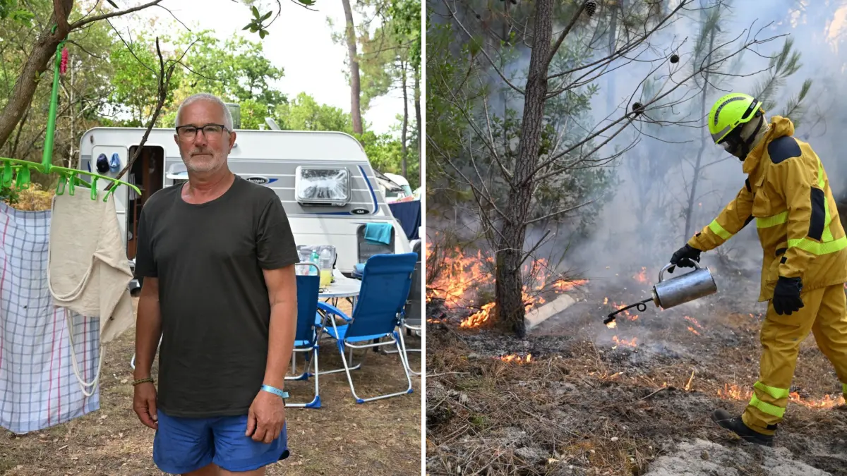 Die Idylle auf dem Campingplatz ist gebrochen – in Frankreich lodern schlimme Waldbrände.