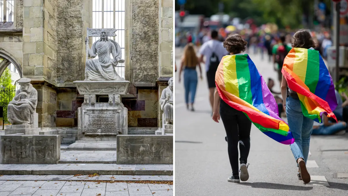 Nach dem Anschlag auf den CSD sitzen Schock und Tauer tief - das Reformationsdenkmal am Hospitalhof soll Trauernden als Gedenkort eine Anlaufstelle bieten.