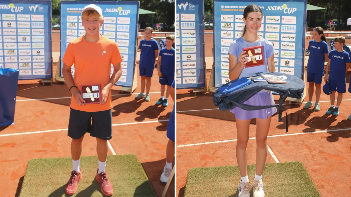 U14-Sieger des Jugendcups 2026 bim TV Rutesheim: Jaro Schindler (li.) und Sofie Jiráková