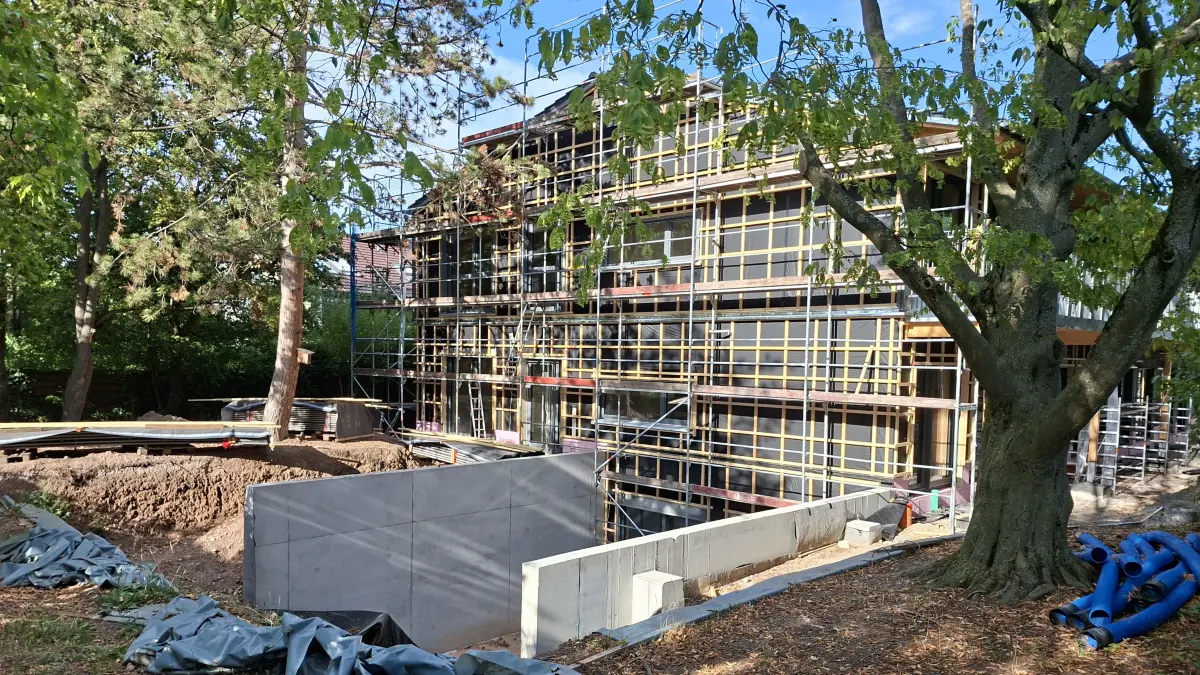 Westseite des Neubaus des Emil-Btzer-Kindergartens Fellbach