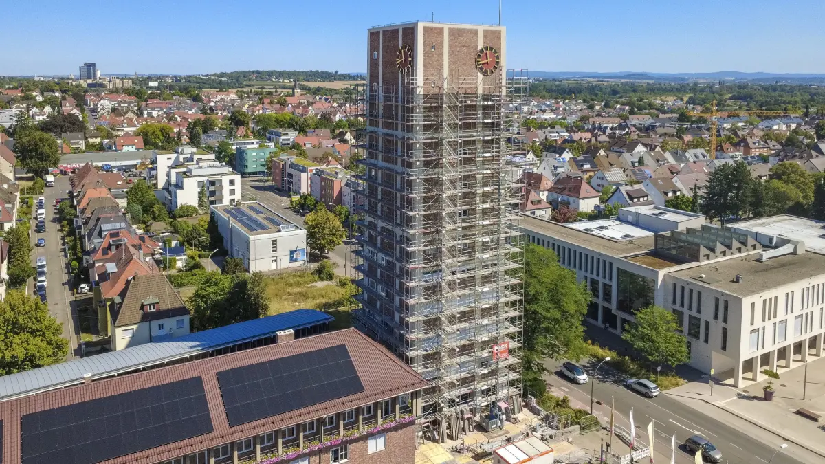 Rathausturm: Kornwestheim - Rathausturm wird saniert