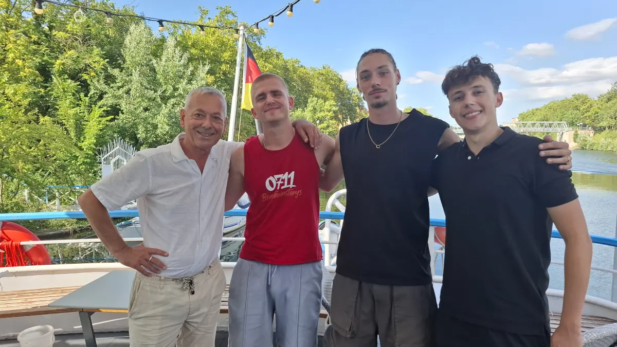 Benztown Battle Ship auf der MS Wilhelma (von links): Hannsi Weber, Brian Lauer, Max Voigt und Valentin Hansa